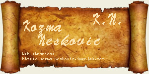 Kozma Nešković vizit kartica